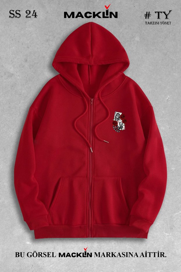 Unisex Women's and Men's Hooded as Pastor Printed Zippered Sweatshirt Fleece Jacket