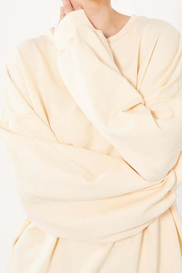 Siyah Bisiklet Yaka Oversize Sweat - 2