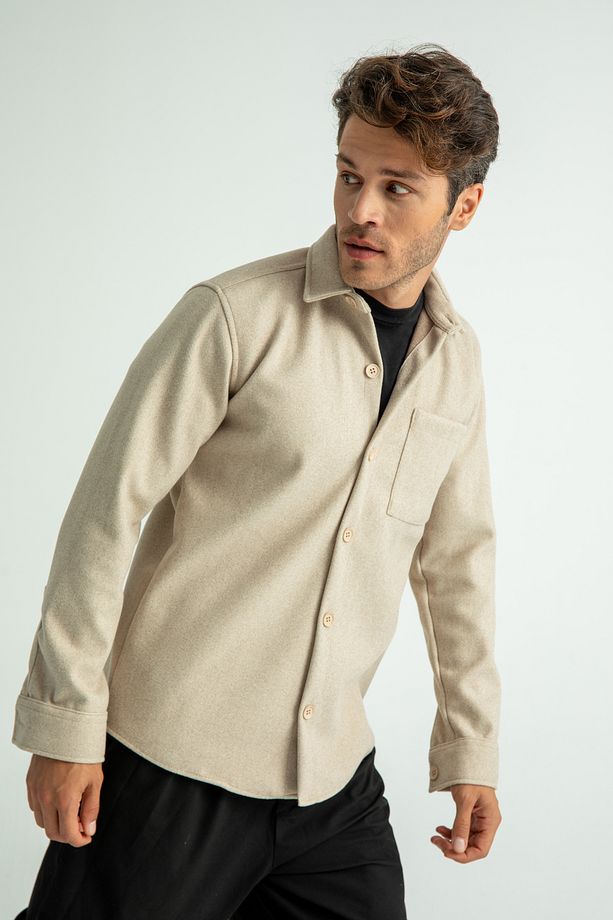 Erkek Regular Fit Kışlık Kaşe Gömlek - 5