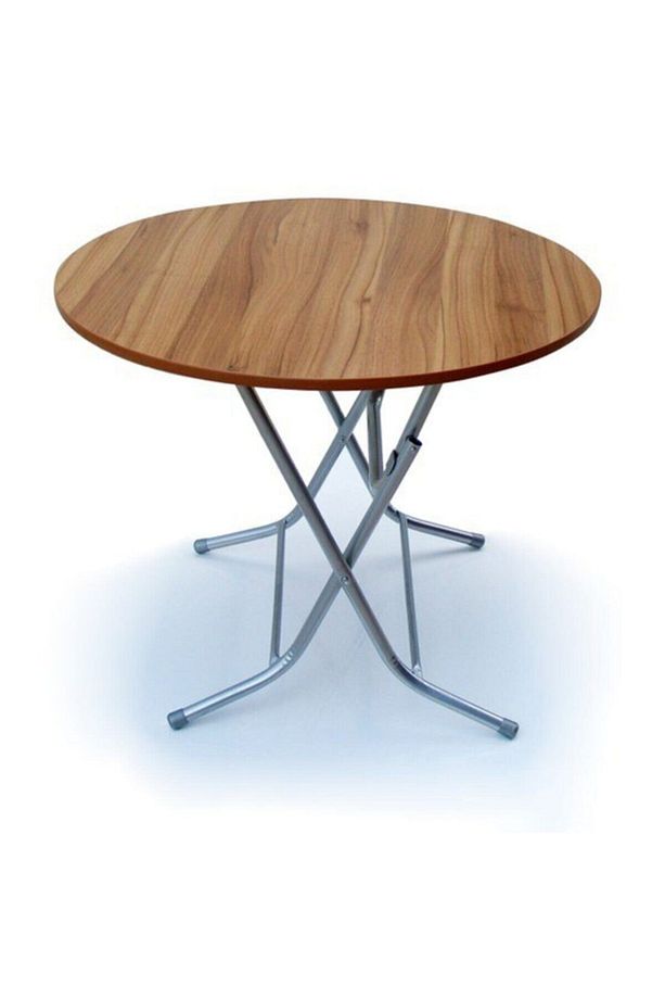 Yuvarlak Katlanır Ders Çalışma Ve Yemek Masası 90 cm - 4