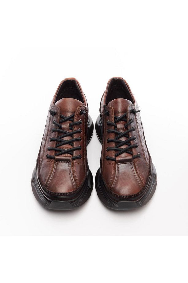 Yüksek Taban Hakiki Deri Erkek Sneaker - 3