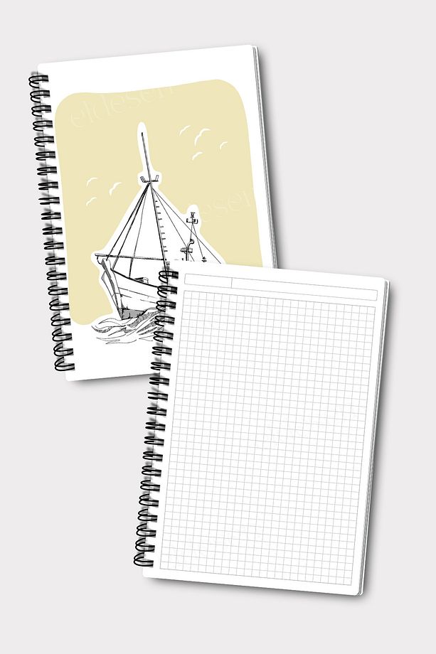 Kareli ve Çizgili Defter Seti, A5 Boyutunda 50 Yaprak 100 Sayfa 2'li Set - 5
