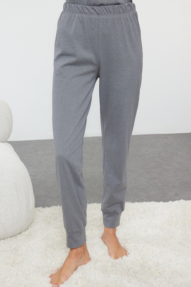 Gri Melanj 3'lü Paket Örme Pijama Takımı THMAW25PT00006 - 4