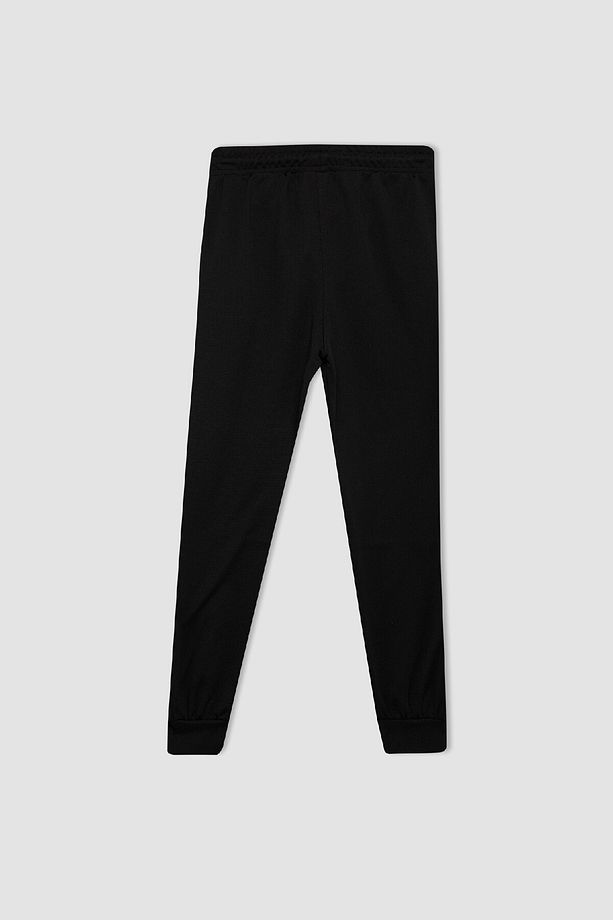 Erkek Çocuk Siyah Beli Paçası Lastikli Basic Düz Cepli Okul Jogger Eşofman Altı D0991a824au - 3