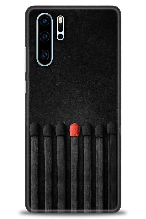 حافظة هواوي P30 Pro مطبوعة بدقة HD - Matchsticks + واقي شاشة كامل