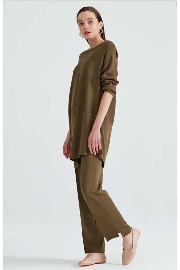 20908 Örgü Detaylı Triko Takım Qks Takım 20908 #23-10# - 3
