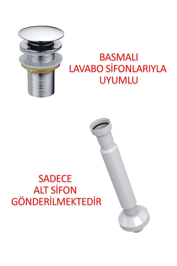 Pop Up Için Alt Gider Özel Diş Lavabo Sifonu Sadece Alt Plastik Gider - 1