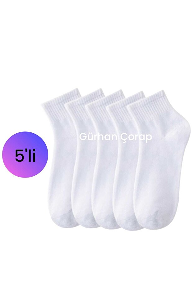 Unisex 5 Pairs Cotton Sports Booties Socks