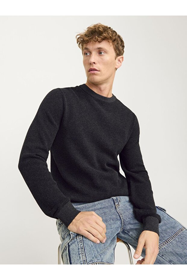 Rundhals ile Strickpullover Rundhals ile Einfarbig Strickpullover - 7