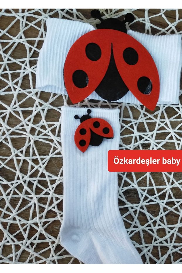 Baby and Child Knee-High Socks Bandana Ladybug Set