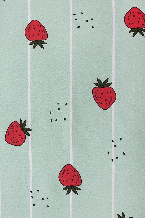 Çilek Desenli Tek Kişilik Pike Yatak Örtüsü 170 X 230 - 3