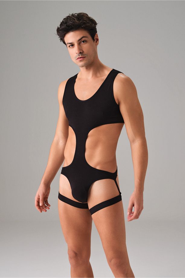 Erkek Fantezi Jartiyer Detaylı String Body 3043 - 1