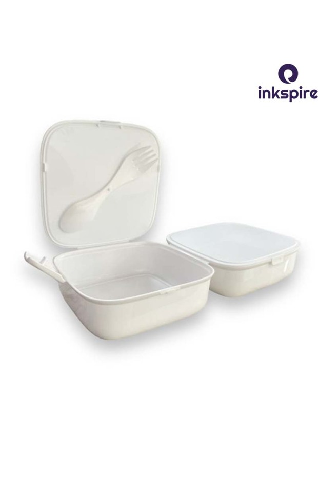 2-Layer 4-Compartment Food Storage Container - Children's Lunch Box with Spoon - 3