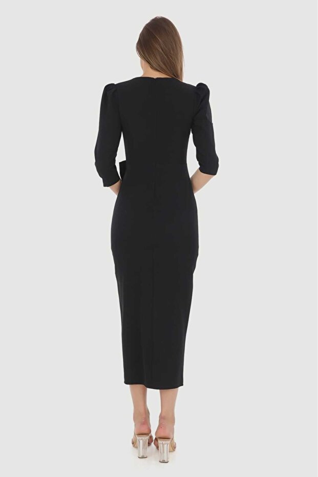 Fiyonklu Midi Elbise - 3