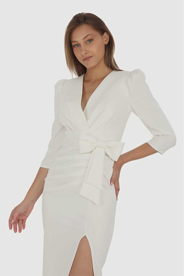 Fiyonklu Midi Elbise - 3