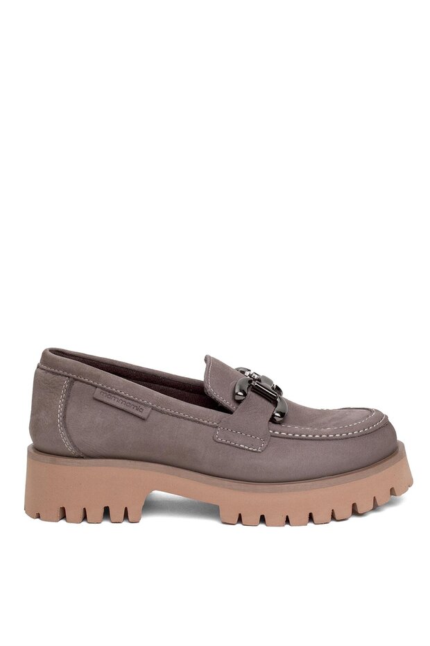 D24Ka-3175 Women's Nubuck Genuine Leather Casual Shoes Mink