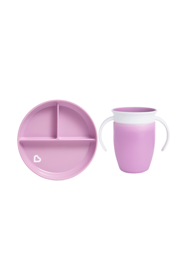 Fixed Vacuum Feeding Plate & Miracle 360 Exercise Cup 6Ay+ Mor&Mor 2-Pack