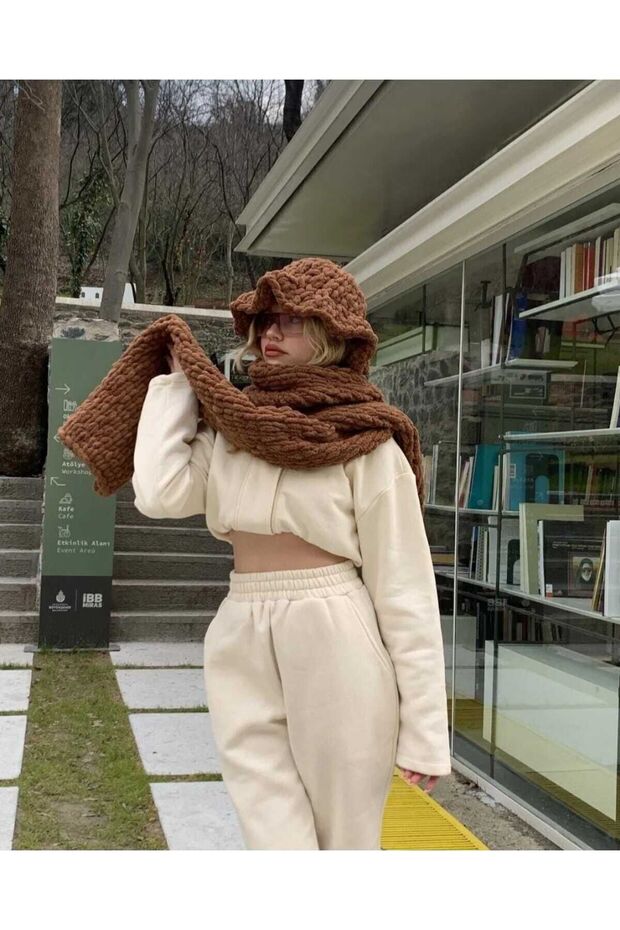 Eșarfă tricotată de pluș New Trend - 3