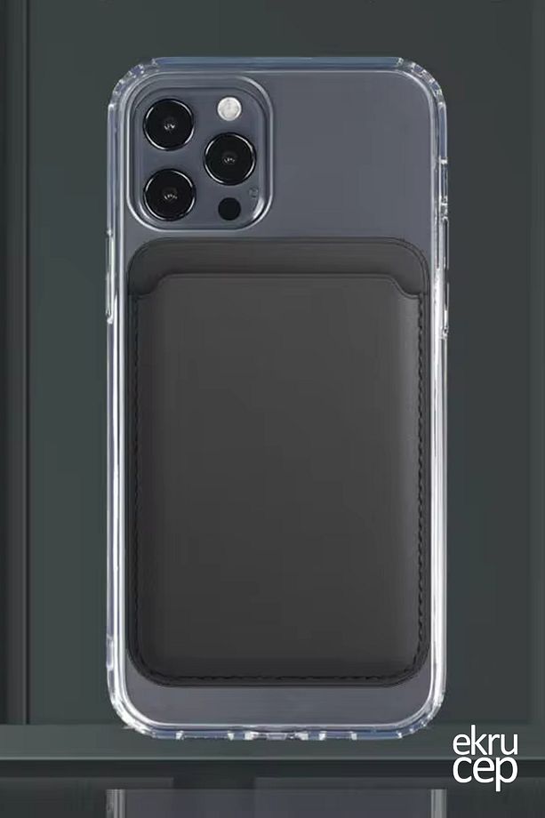 iPhone 11-12-13-14-15 Serileri ile Uyumlu Magsafe Mıknatıslı Kartlık Deri Cüzdan Kartlık - 6