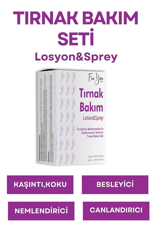 Tırnak Ayak Bakım Seti Losyon&sprey Kaşıntı, Koku, Mantar Gidermeye Yardımcı 2'li Set - 1