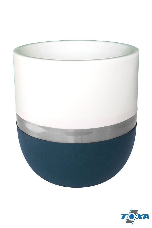 Drenajlı Süzgeçli 1.6 Litre Ayaklı Kordon Oval Saksı Plastik Çiçek Saksısı Mavi - 7