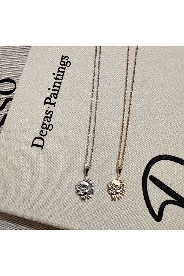 Çelik Güneş Kolye - 5