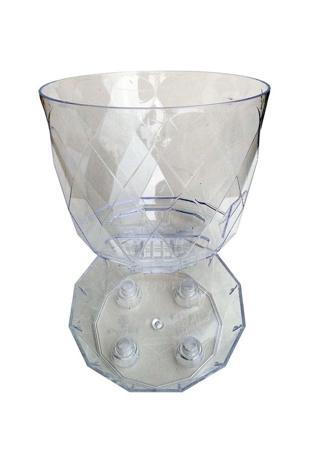 2.4 Litre Ø17,7x15,6cm Orkide Saksısı Tabaklı Şeffaf Dekoratif Plastik Saksı Yakamoz Orkide No3 - 6