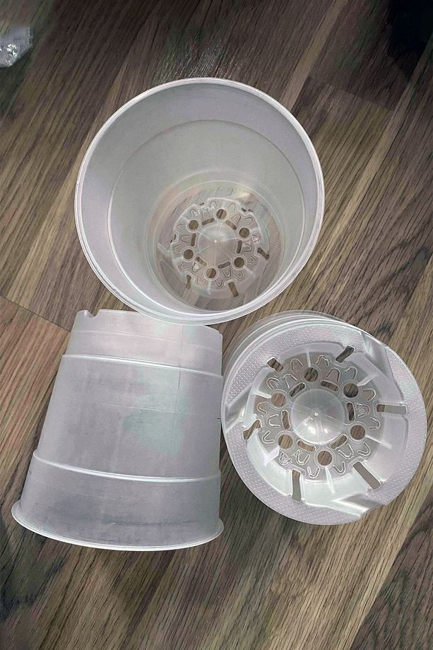 10 Adet Orkide Yetiştirme Saksısı 12 Pot 0.7 Litre Şeffaf Plastik Saksı - 5