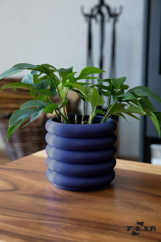 Blum Saksı No1 Gizli Tabaklı Drenajlı Bioplastik Gümüş Mavi Renk 0.8 Litre - 7