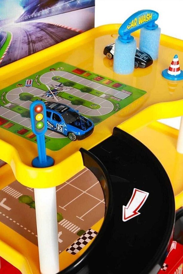 3 Katlı Garaj Oyun Seti Oyuncak Otopark / - 3