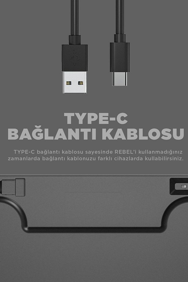 Rebel Siyah Low Profile Red Switch US Layout Rainbow Mekanik Gaming Oyuncu Klavye - 7