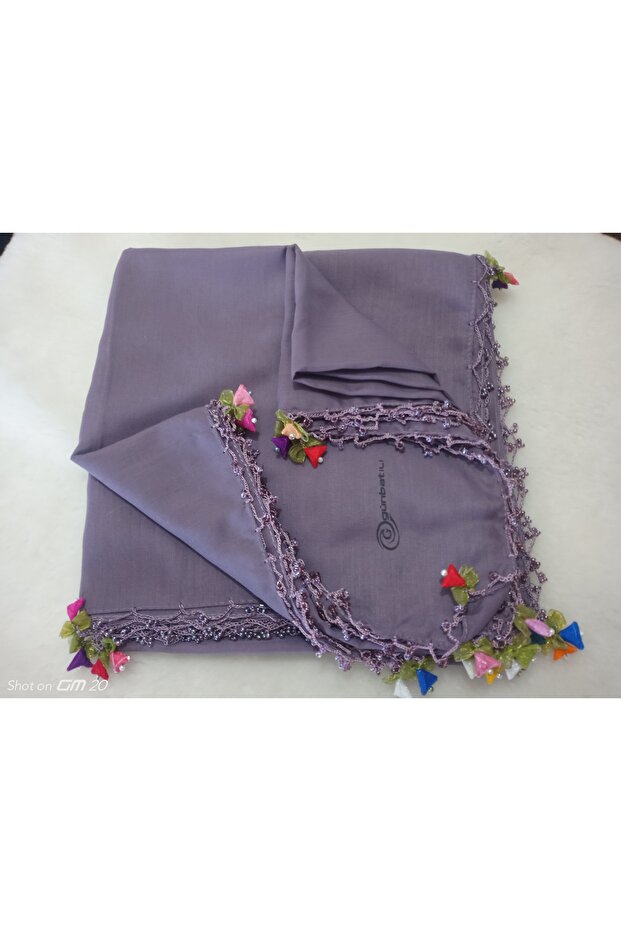 Handmade Cherry Embroidered, Beaded Writing, Cheesecloth, Scarf, Yemeni, Mevlüt Cover with 4 Embroidered Sides