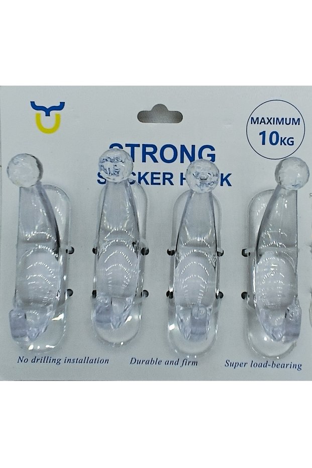 4 Transparent Adhesive Hangers