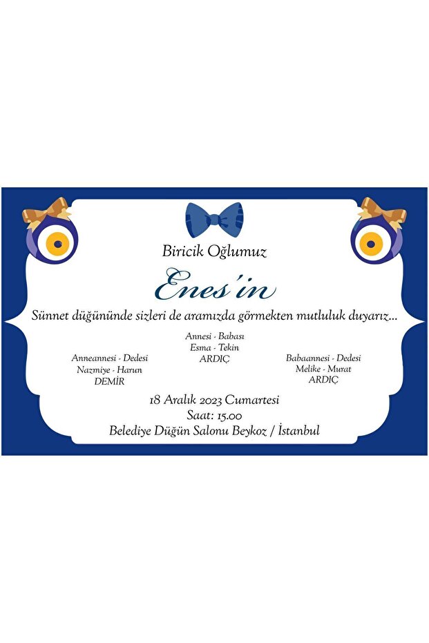 Sünnet Davetiyesi 400-07 (100 adet) - 1