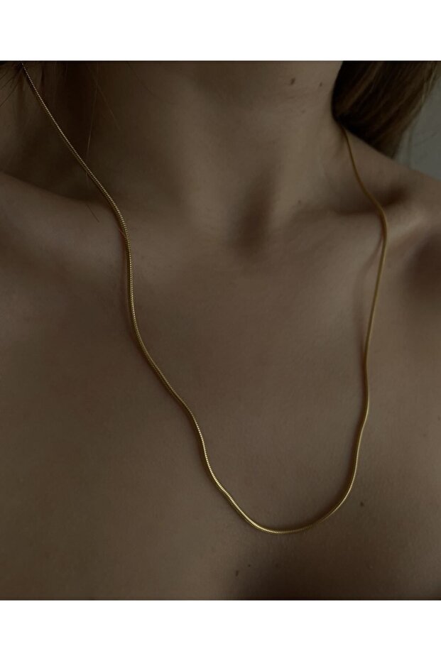 Gold Color Steel Italian Chain Thin Unisex Necklace