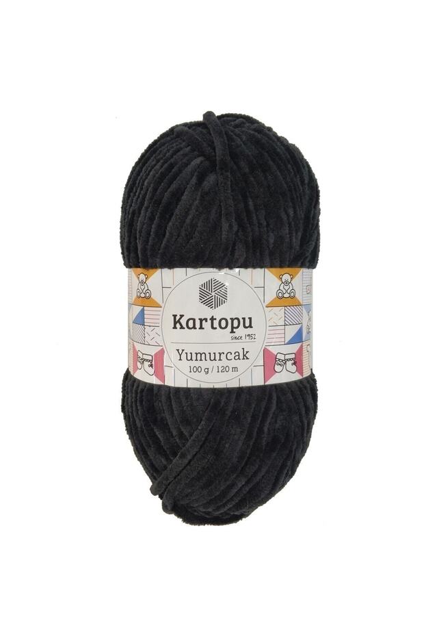 Yumurcak Velvet Yarn 100 Gr 1 Piece K940 Black