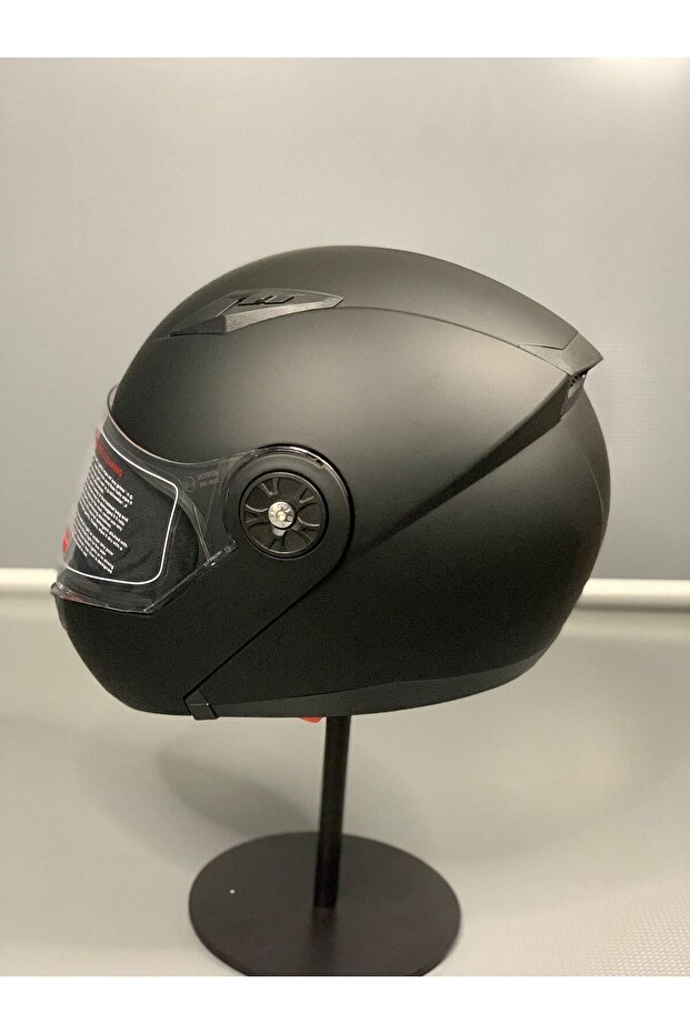 Jk 115 Güneş Vizörlü Çene Açılır Kask Matt Black - 3