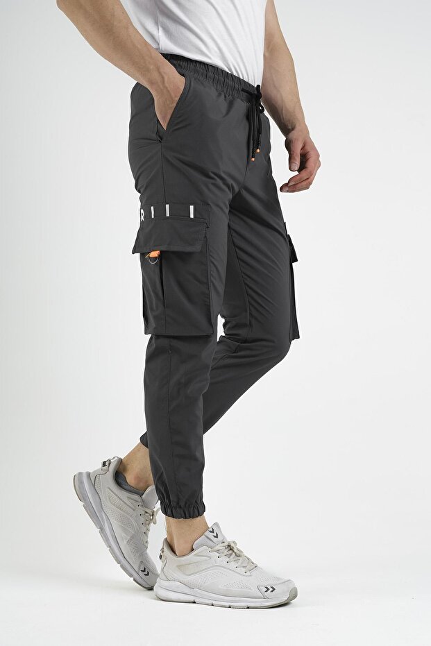 Pietro Slim Fit Court Parachute Men's Tracksuit Bottom with Cargo Pocket