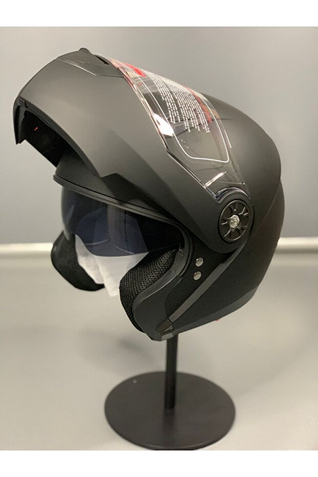 Jk 115 Güneş Vizörlü Çene Açılır Kask Matt Black - 7