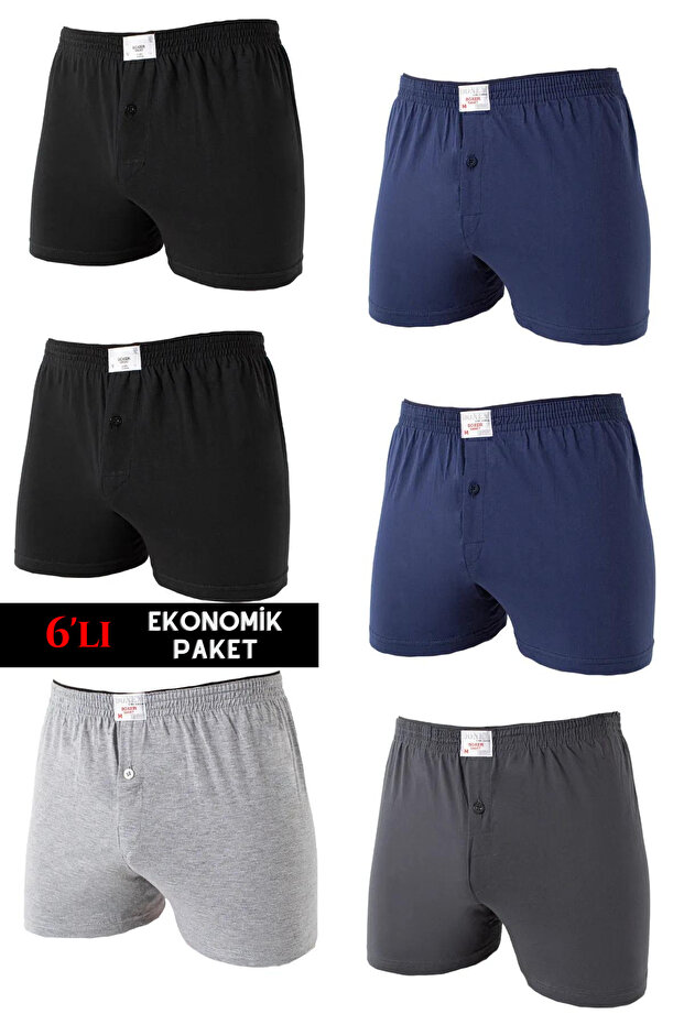 Pack of 6 100% Cotton Men's Towel Waist Combed Cotton Boxer Briefs 2303
