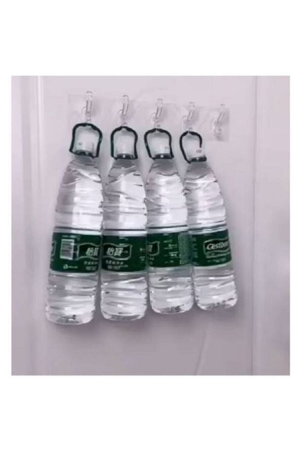 5'li 6x6cm Şeffaf Güçlü Kendinden Yapışkanlı Kapı Duvar Askısı Ağır Yük Taşıma - 6