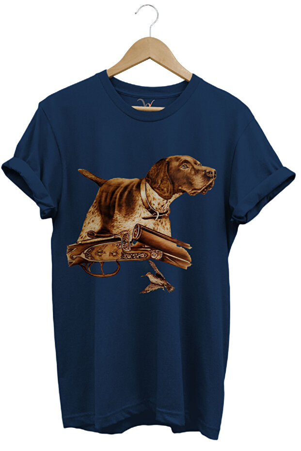 Hunter Hunting Themed Flare Gun Labrador Retriever Setter Pointer Printed 100% Cotton Regular Fit T-Shirt