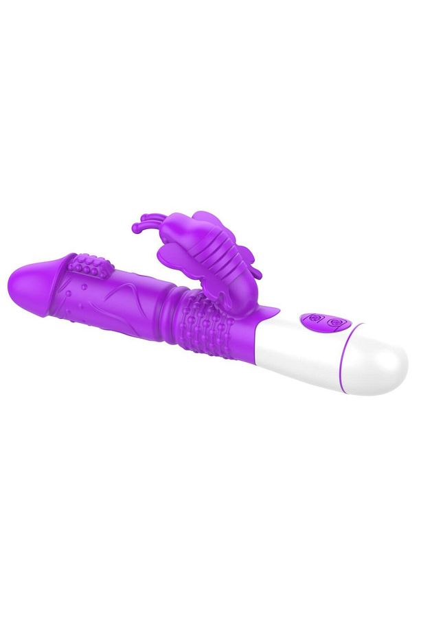 Usb Şarjlı 30 Farklı Titreşim Soft Silikon Doku Tırtıklı Kelebek Klitoris Uyarıcılı Rabbit Vibratör - 7