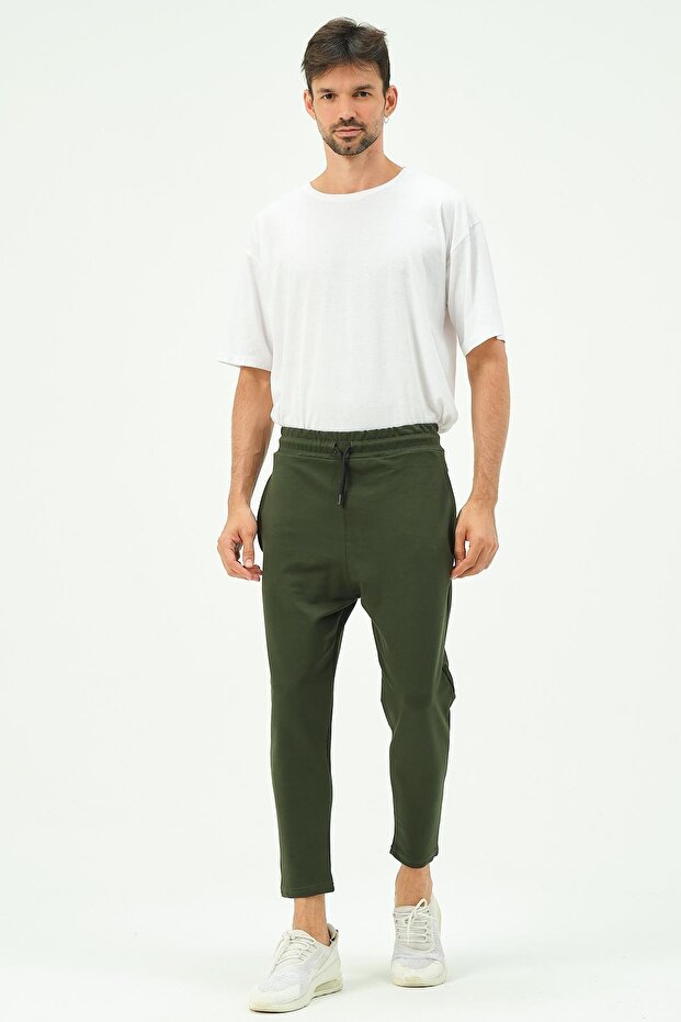 Men's Loose Cut Straight Leg Sweatpants 785 Khaki