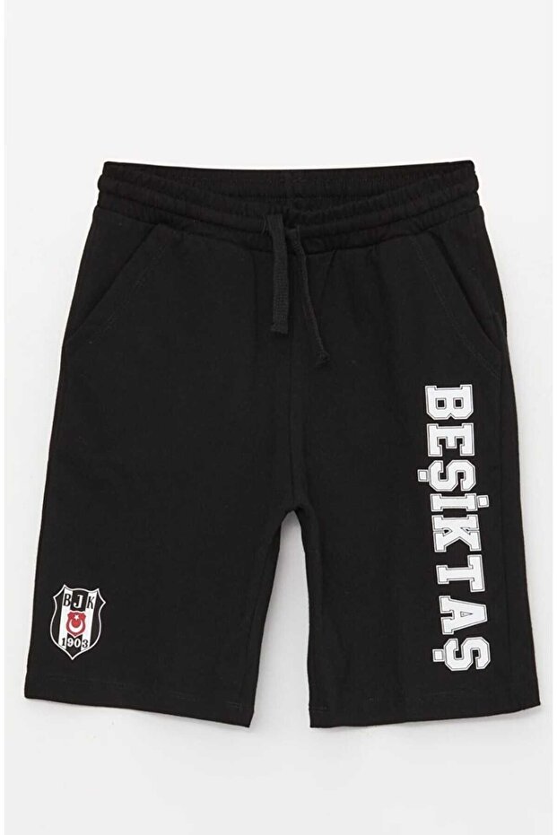 LCW Kids Elastic Waist Beşiktaş Printed Boys' Shorts