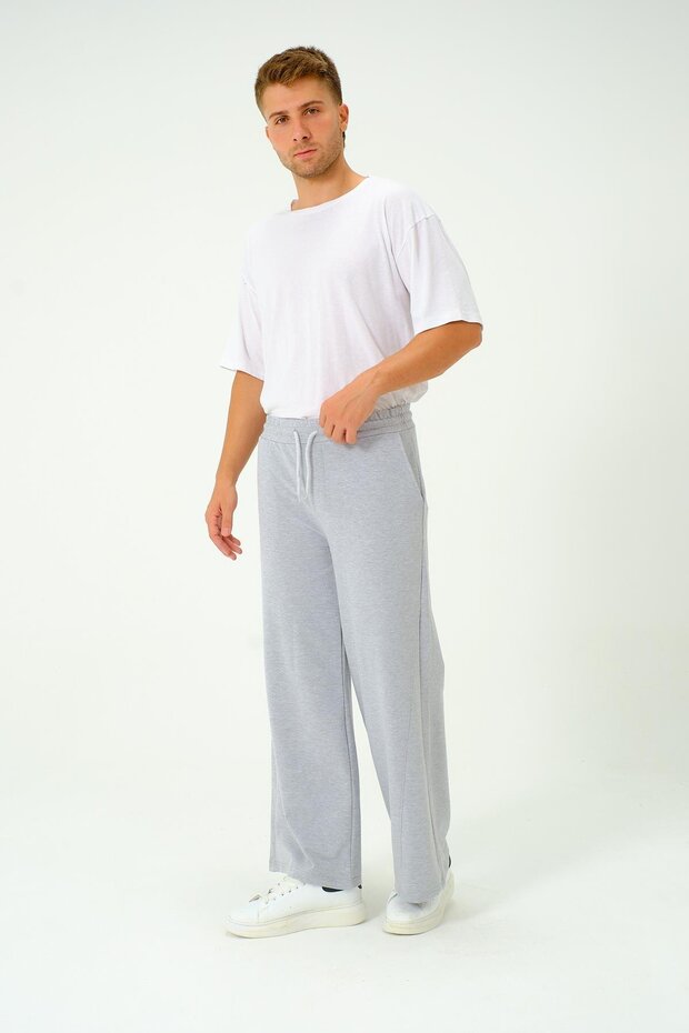 Men's Oversize Elastic Baggy Sweatpants 786 Gray Melange