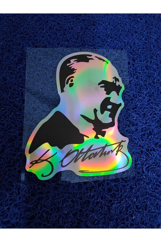 Mustafa Kemal Atatürk Portrait-Signature Hologram Sticker Auto Accessory