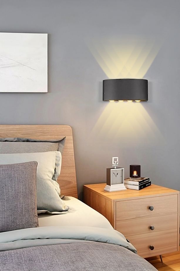 Led Aplik Aydınlatma Çift Taraflı Led Dekoratif Duvar Aplik 4+4 Suya Dayanıklı Led Aplik - 3