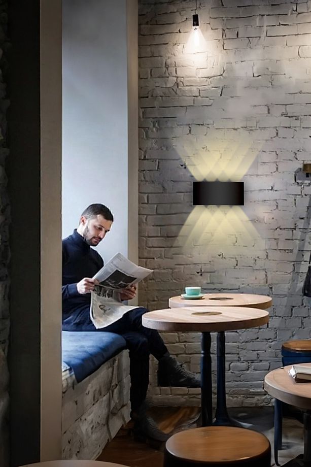 Led Aplik Aydınlatma Çift Taraflı Led Dekoratif Duvar Aplik 4+4 Suya Dayanıklı Led Aplik - 6