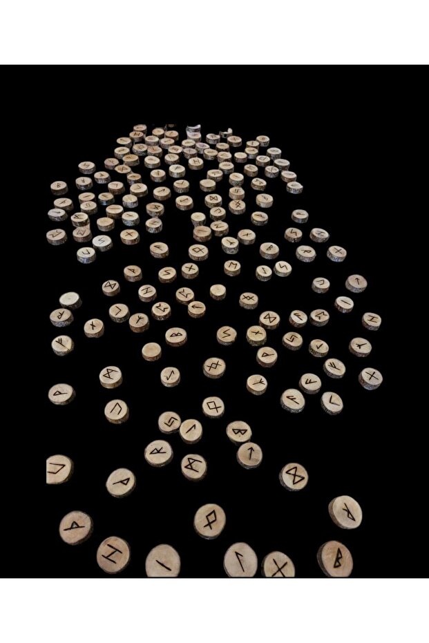 Ahşap Rune Seti Ahsap"dağlama Yöntemi Ile El Yapımı" - 6